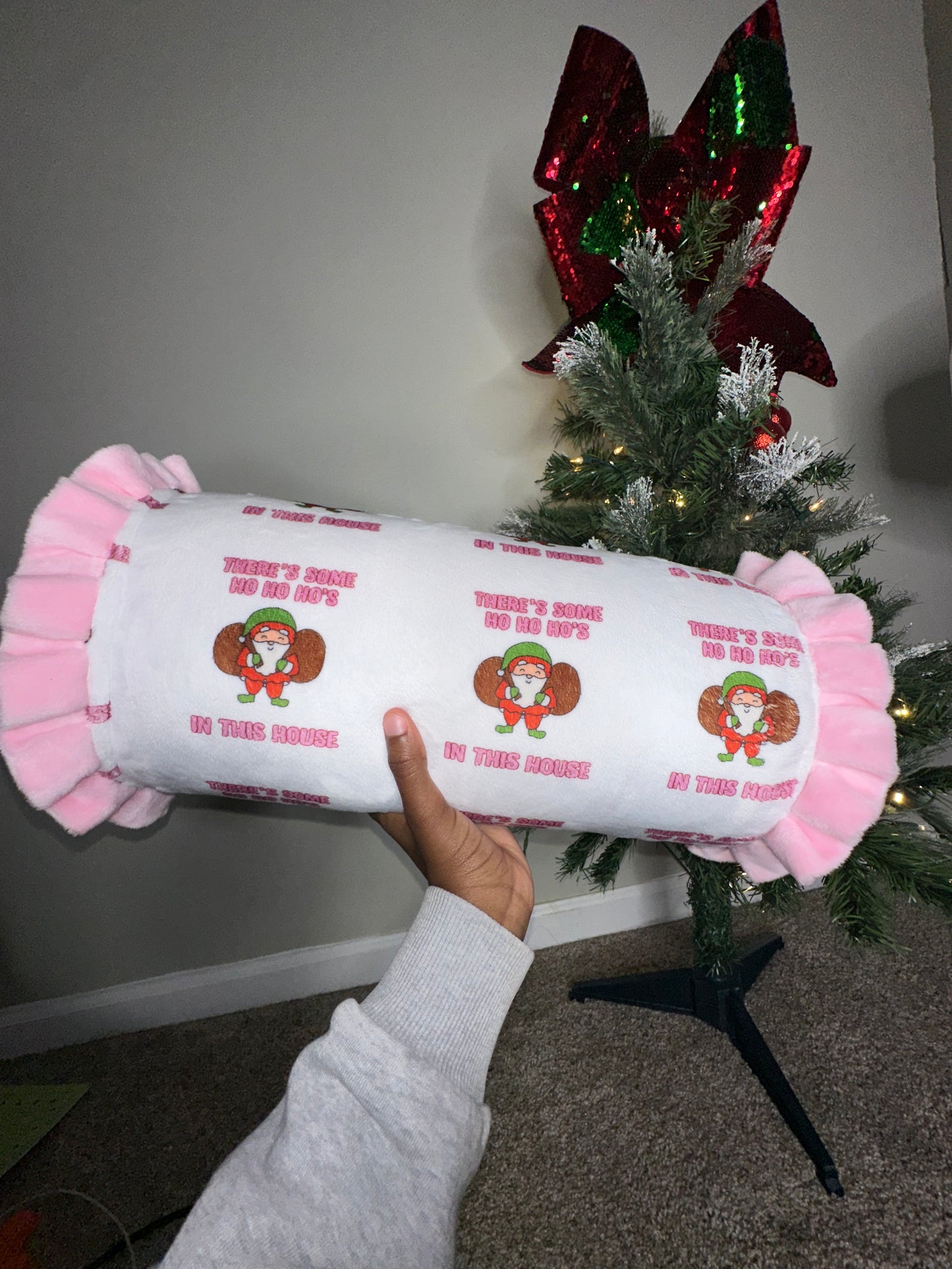 “Ho Ho Ho’s” Christmas pillow